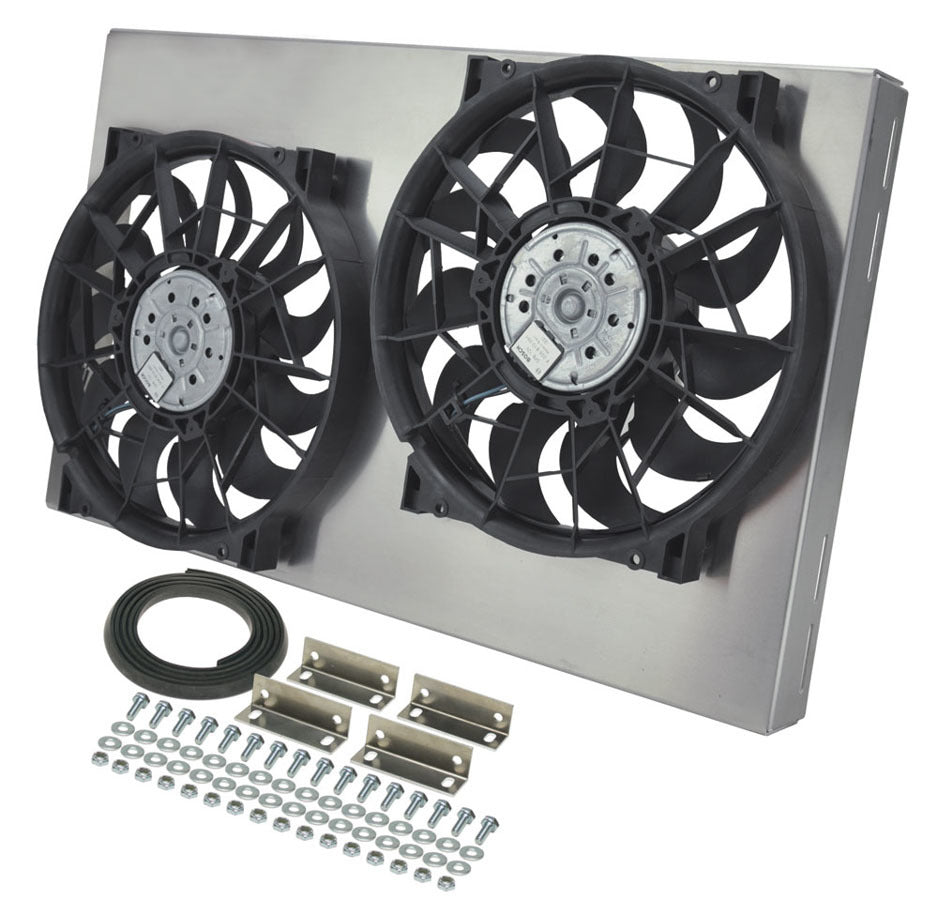 DERALE 16836 - Dual RAD Fan w/Alum Shroud Assembly image