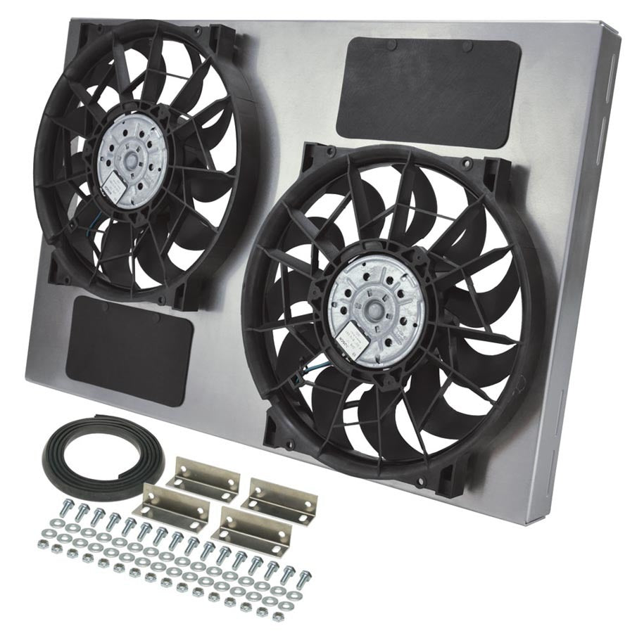 DERALE 16842 - Dual RAD Fan w/Alum Shroud Assembly image