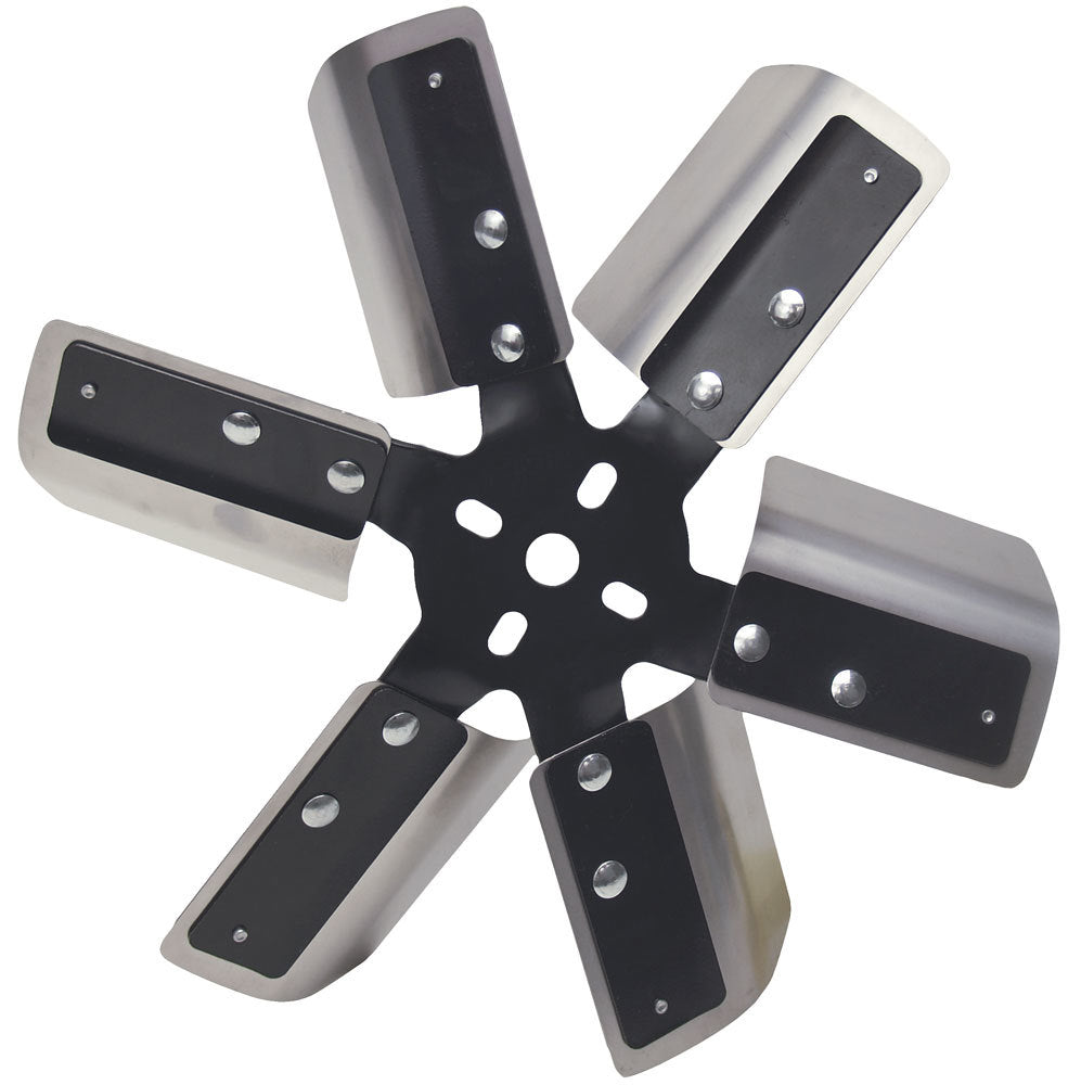 DERALE 17013 - 13in Stainless Steel Fleex Fan (Black Hub) image