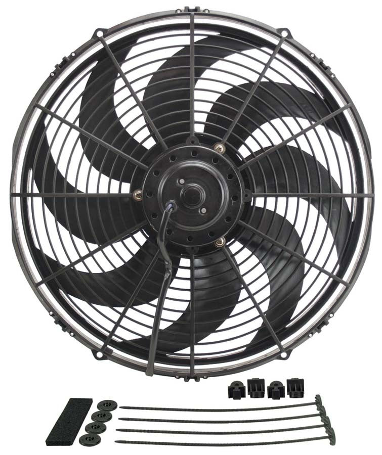 DERALE 18916 - 16in Dyno-Cool Curved Bl ade Electric Fan image