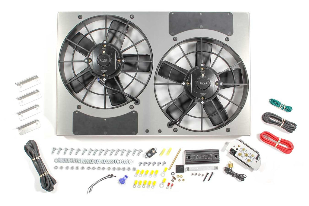 DERALE 66831 - PWM Dual RAD Fan/ Aluminum Shroud Assembly image