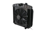 Radiator w/Fans 55-57 Chevy LS Auto Trans Blk