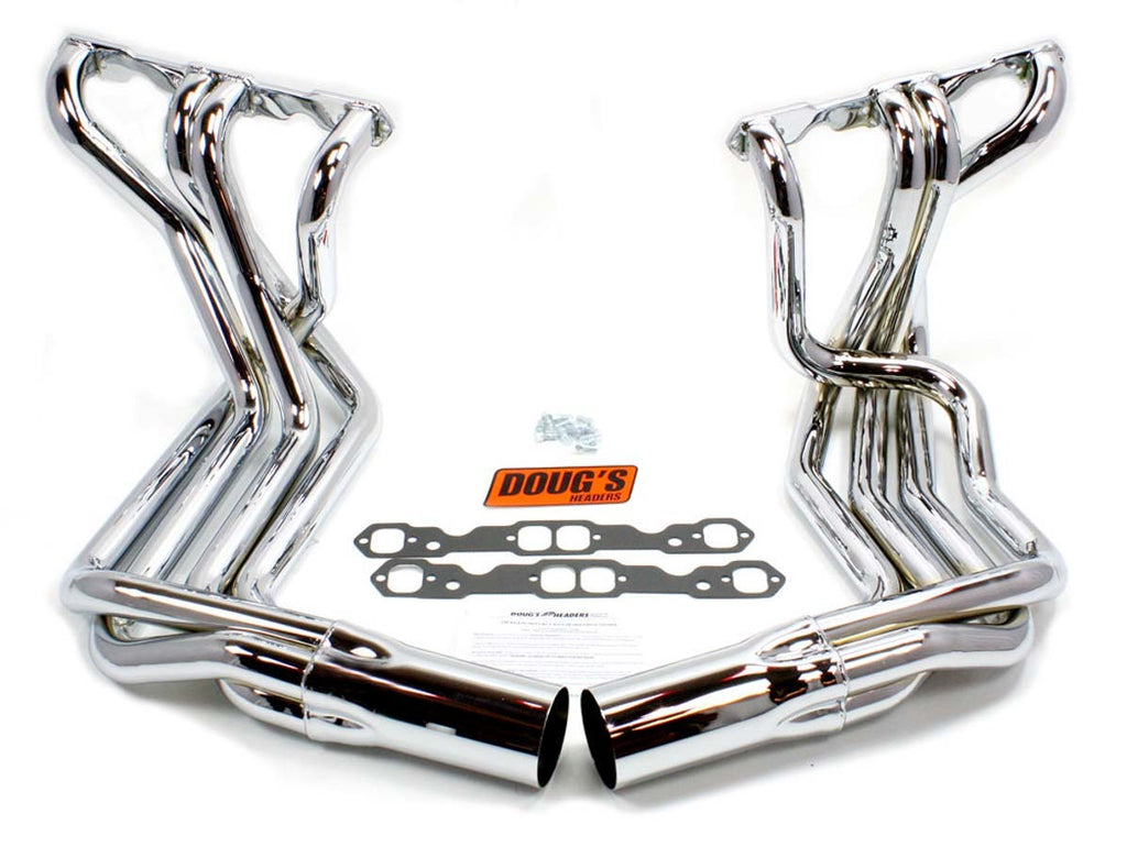 DOUGS HEADERS D380-C - SBC Side Mount Headers - Chrome - 63-82 Vette image