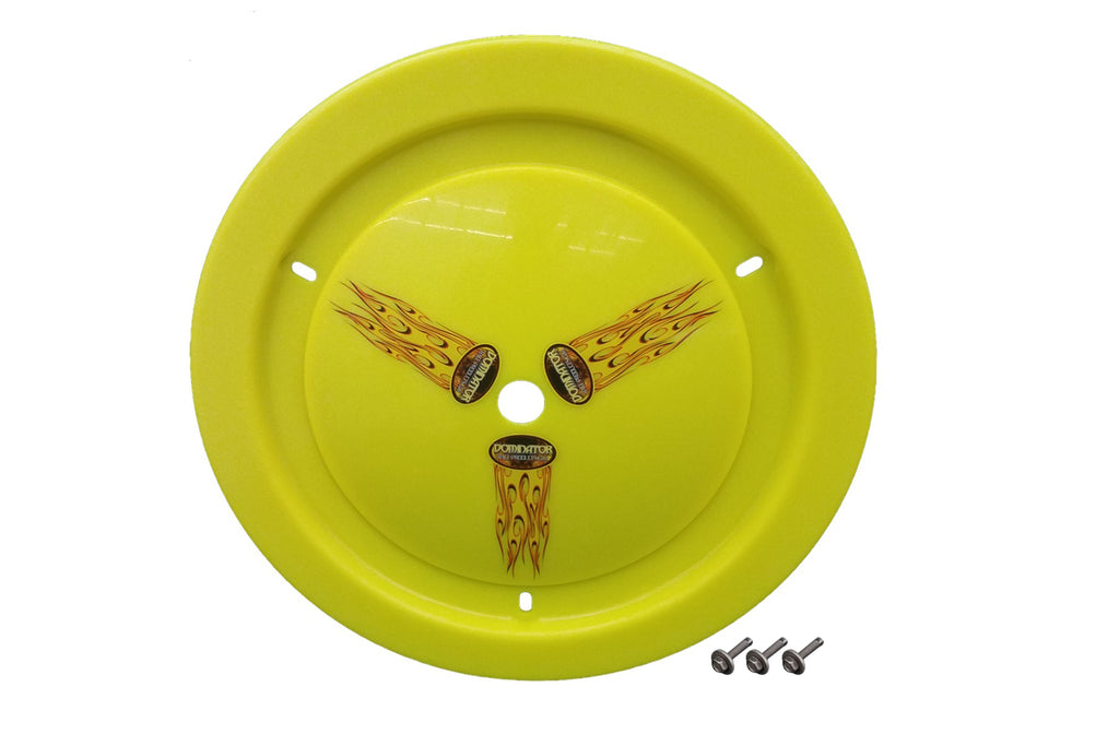 DOMINATOR RACE PRODUCTS 1006-B-FYE - Wheel Cover Bolt-On Fluo Yellow Real Style image