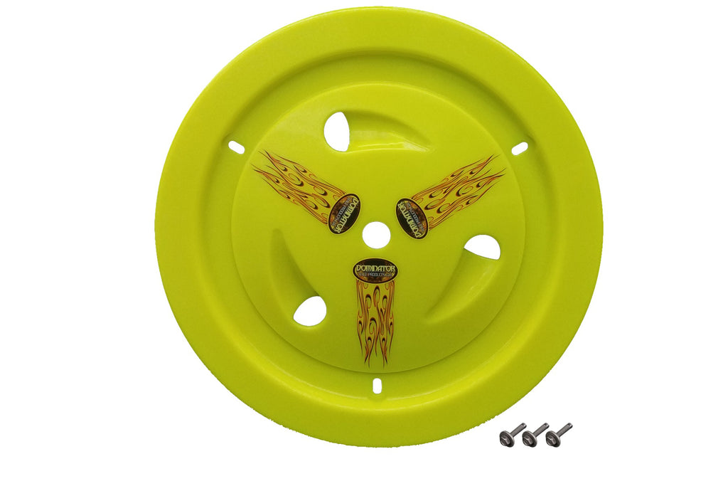 DOMINATOR RACE PRODUCTS 1007-B-FYE - Wheel Cover Bolt-On Fluo Yellow Real Style image