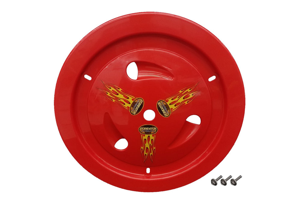 DOMINATOR RACE PRODUCTS 1007-B-RD - Wheel Cover Bolt-On Red Real Style image