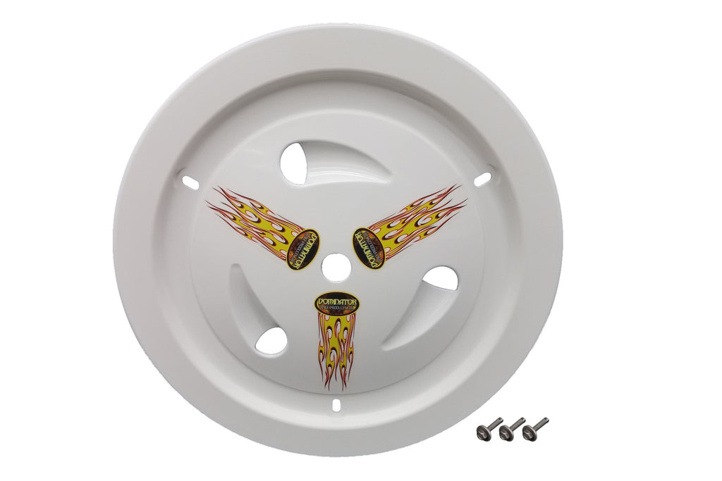 DOMINATOR RACE PRODUCTS 1007-B-WH - Wheel Cover Bolt-On White Real Style image