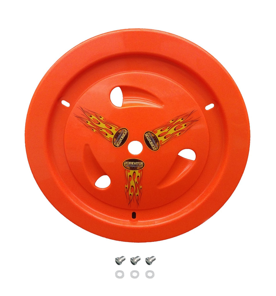 DOMINATOR RACE PRODUCTS 1007-D-FLO-OR - Wheel Cover Dzus-On Fluo Orange Real Style image