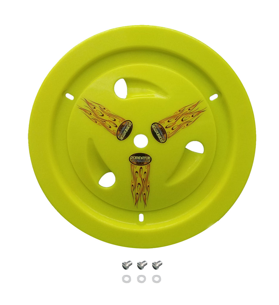 DOMINATOR RACE PRODUCTS 1007-D-FLO-YE - Wheel Cover Dzus-On Fluo Yellow Real Style image