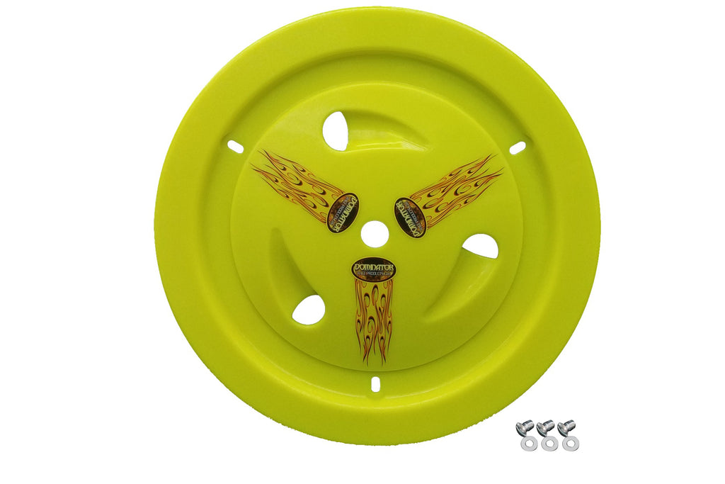 DOMINATOR RACE PRODUCTS 1007-D-FYE - Wheel Cover Dzus-On Fluo Yellow Real Style image