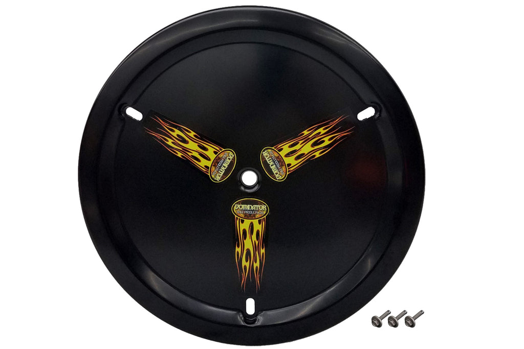 DOMINATOR RACE PRODUCTS 1030-B-BK - Wheel Cover Aluminum Bolt-On 15in Black image