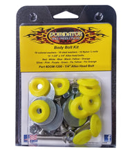 Load image into Gallery viewer, DOMINATOR RACE PRODUCTS 1200-A-FLO-YE - Body Bolt Kit Flou Yellow Allen Head image