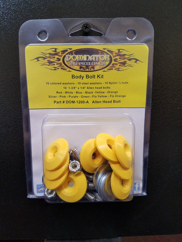 DOMINATOR RACE PRODUCTS 1200-A-YE - Body Bolt Kit Yellow Allen Head image