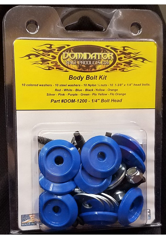 DOMINATOR RACE PRODUCTS 1200-B-BL - Body Bolt Kit Blue Hex Head image