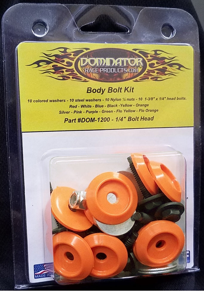 DOMINATOR RACE PRODUCTS 1200-B-OR - Body Bolt Kit Orange Hex Head image