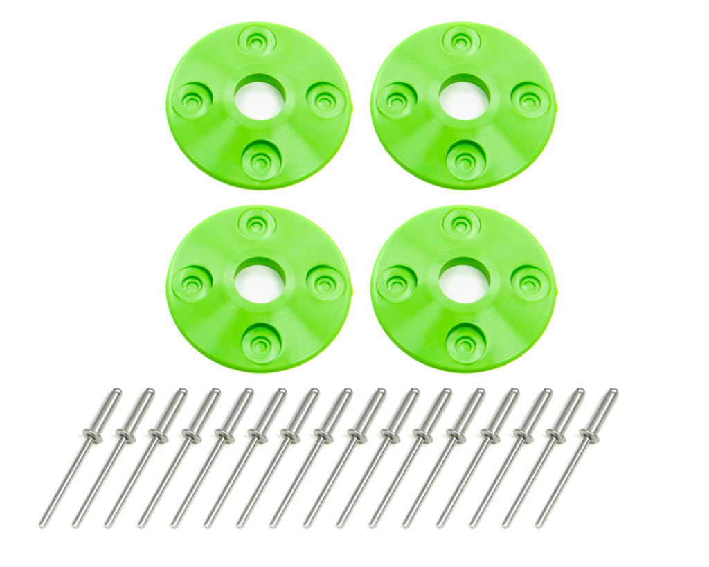 DOMINATOR RACE PRODUCTS 1202-XG - Scuff Plate Plastic 4pk Xtreme Green image
