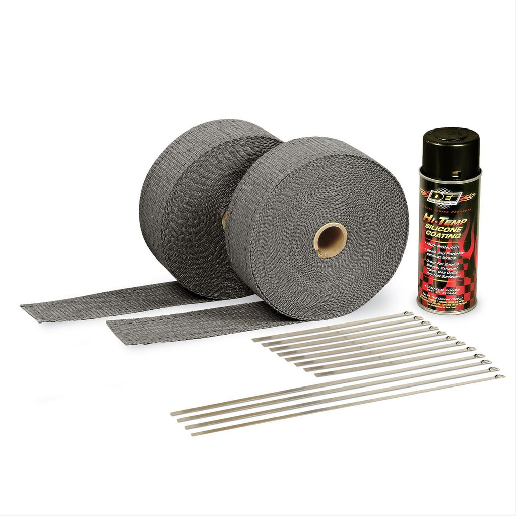 DESIGN ENGINEERING 10110 - 2in Exhaust Wrap Kit Blk w/Blk Silicone Coating image
