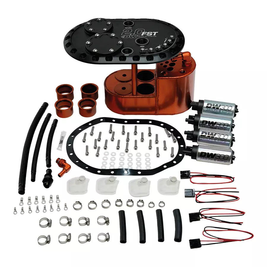 DEATSCHWERKS 6-301-20FST - 2.0L Staged Fuel Cell Su rge Tank with 4 DW300 Fu image