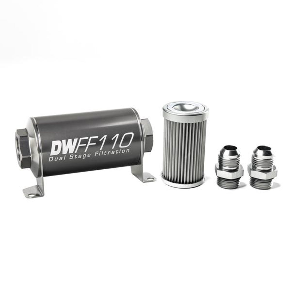 DEATSCHWERKS 8-03-110-010K-10 - In-line Fuel Filter Kit 10an 10-Micron image