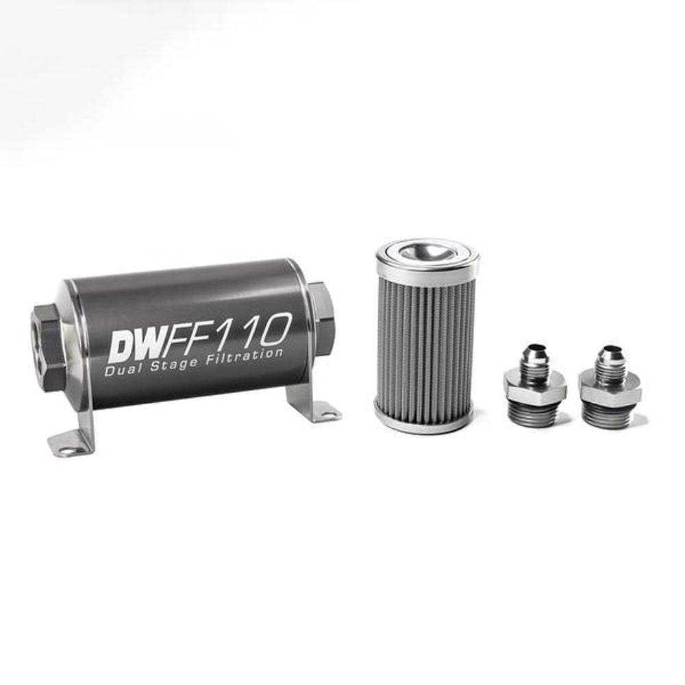 DEATSCHWERKS 8-03-110-100K-6 - In-line Fuel Filter Kit 6an 100-Micron image