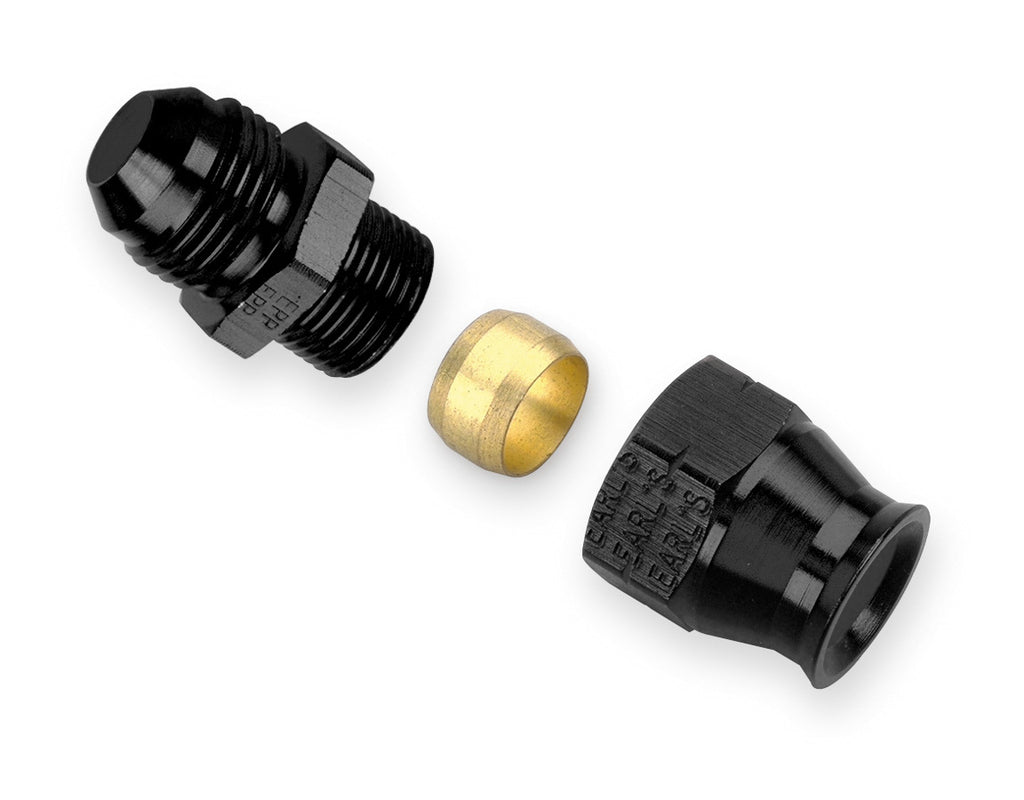 EARLS AT165006ERL - #6 Male to 3/8in Alum Tubing Adapter Black image