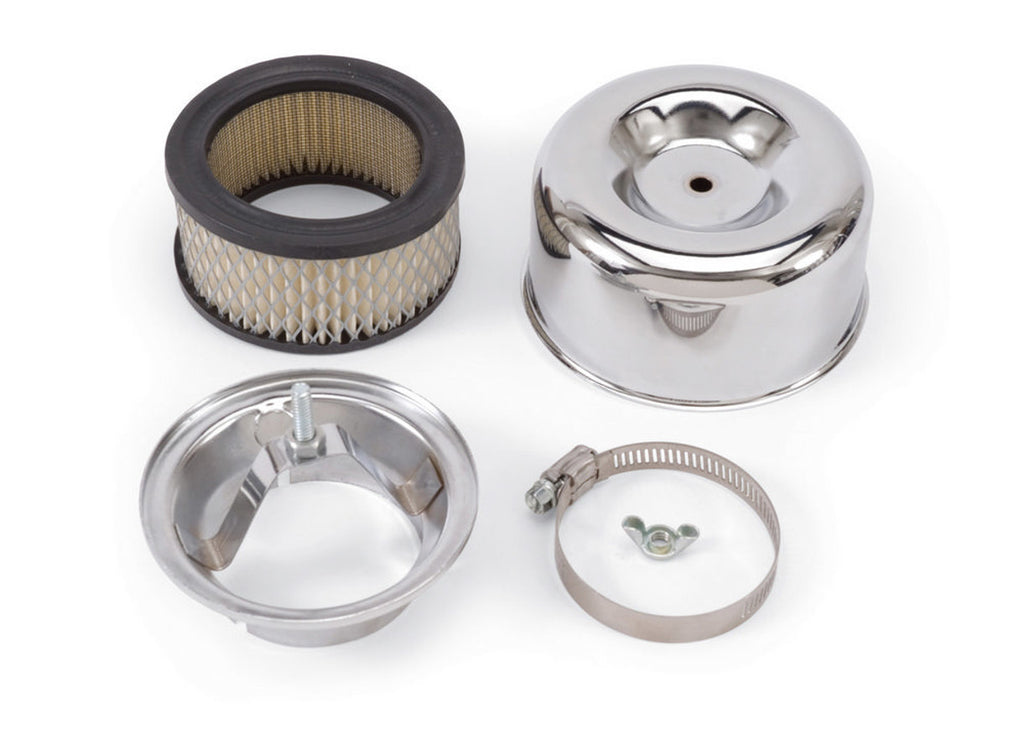 EDELBROCK 1202 - Chrome Round A/C - 94 2bbl. Carb image