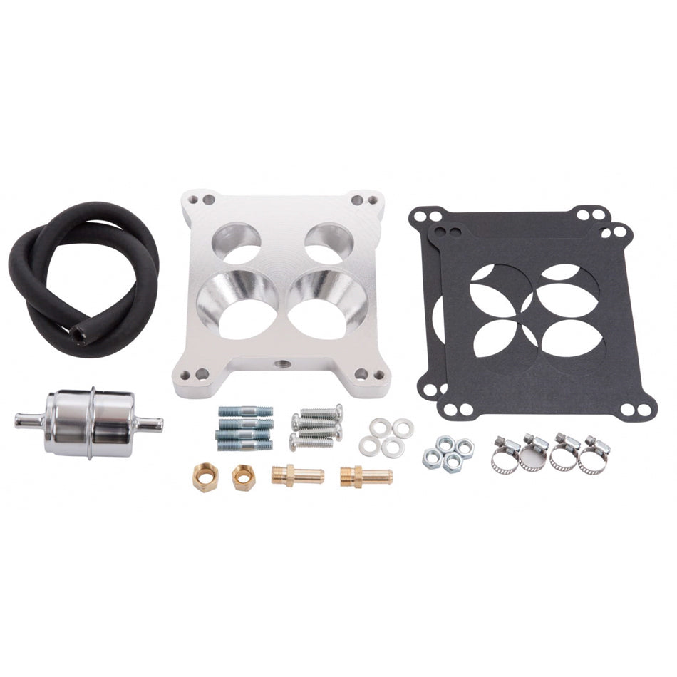 EDELBROCK 2697 - Carburetor Adapter w/Fuel Line Kit image