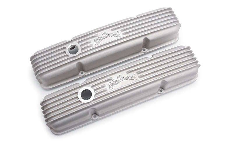 EDELBROCK 41449 - Valve Cover Kit Classic Finned SBC 59-86 image