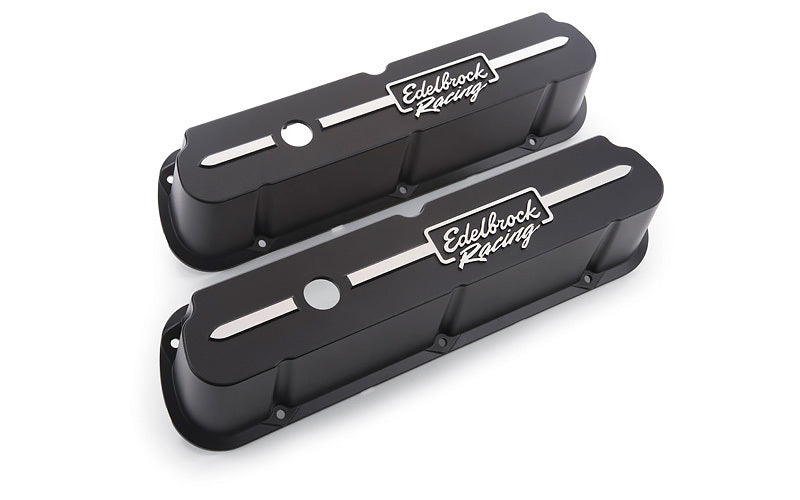 EDELBROCK 41653 - Valve Cover Kit Race Series SBF Tall Black image