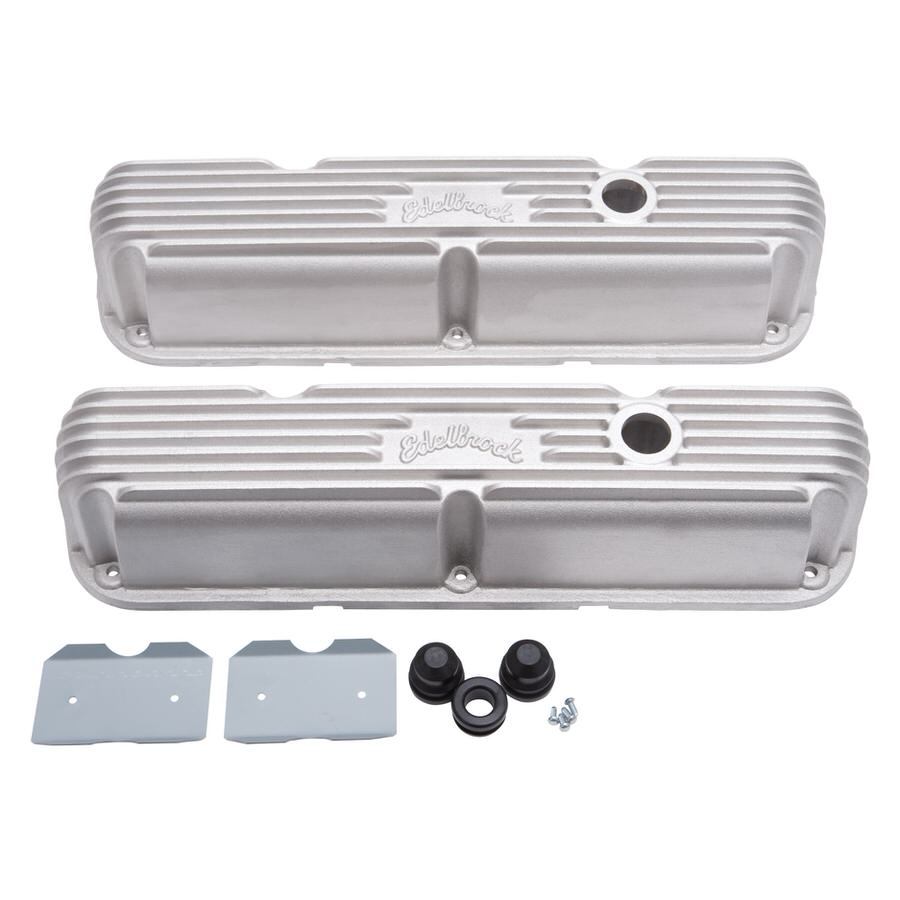 EDELBROCK 41769 - Valve Cover Kit Classic Finned SBM LA image