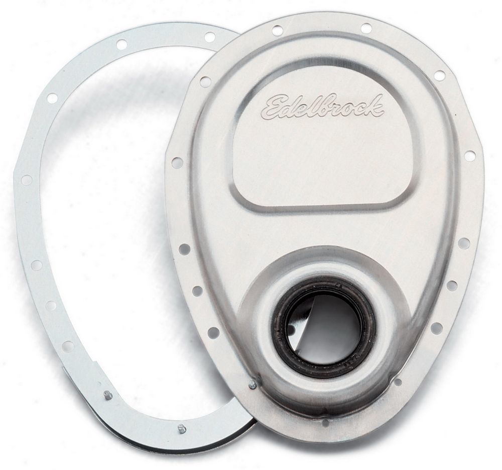 EDELBROCK 4242 - SBC Aluminum Timing Cover - 2 Piece image