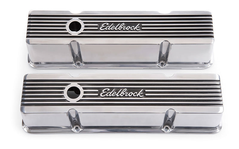 EDELBROCK 4263 - Valve Cover Kit Elite II Series SBC Tall image