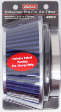 Load image into Gallery viewer, EDELBROCK 43613 - Pro-Flo Air Filter Cone 3.70 Tall Blue/Chrome image