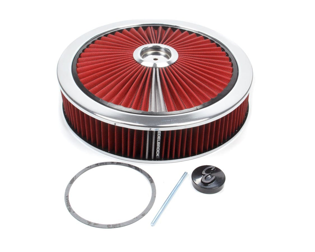 EDELBROCK 43660 - Air Cleaner Kit - 14in Dia. Breathable - Red image