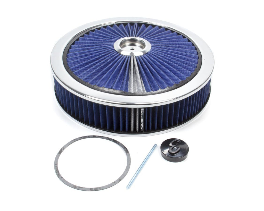 EDELBROCK 43661 - Air Cleaner Kit - 14in Dia. Breathable - Blue image