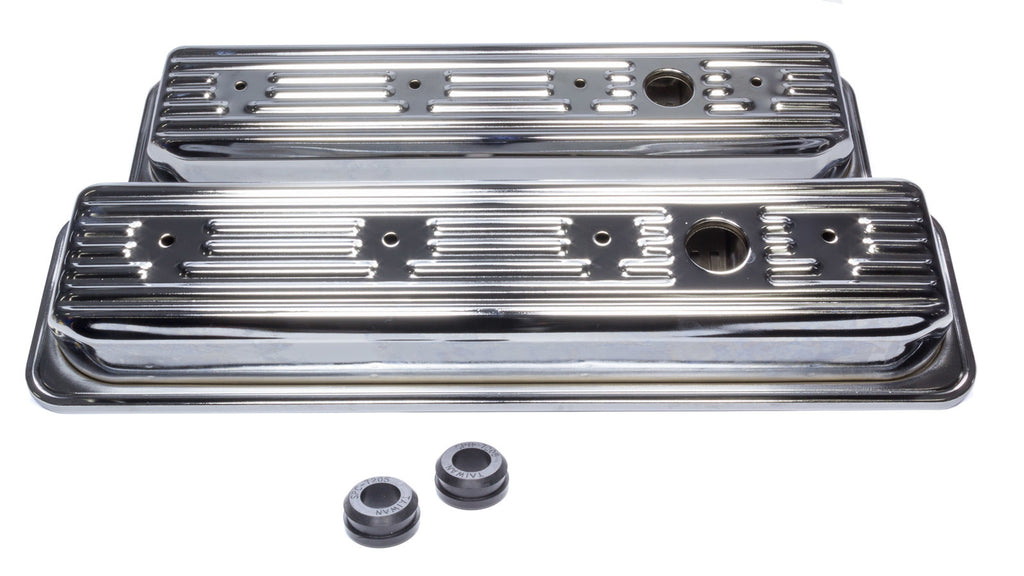 EDELBROCK 4446 - SBC Signature Series Valve Cove Set - Chrome image