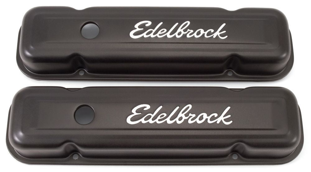 EDELBROCK 4453 - Valve Cover Kit Pontiac V8 Signature Series Blk image