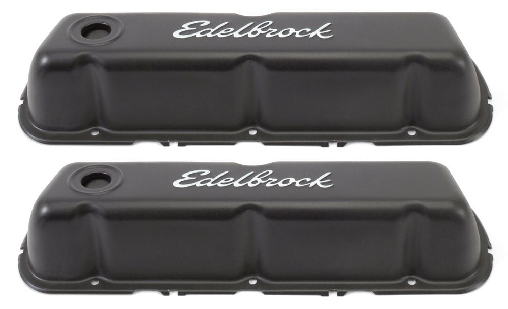 EDELBROCK 4603 - Valve Cover Kit SBF Signature Series Black image