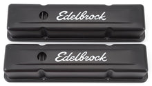 Load image into Gallery viewer, EDELBROCK 4643 - Valve Cover Kit SBC Signature Series Black image