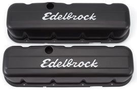 EDELBROCK 4683 - Signature Series Valve Covers - BBC Tall Black image