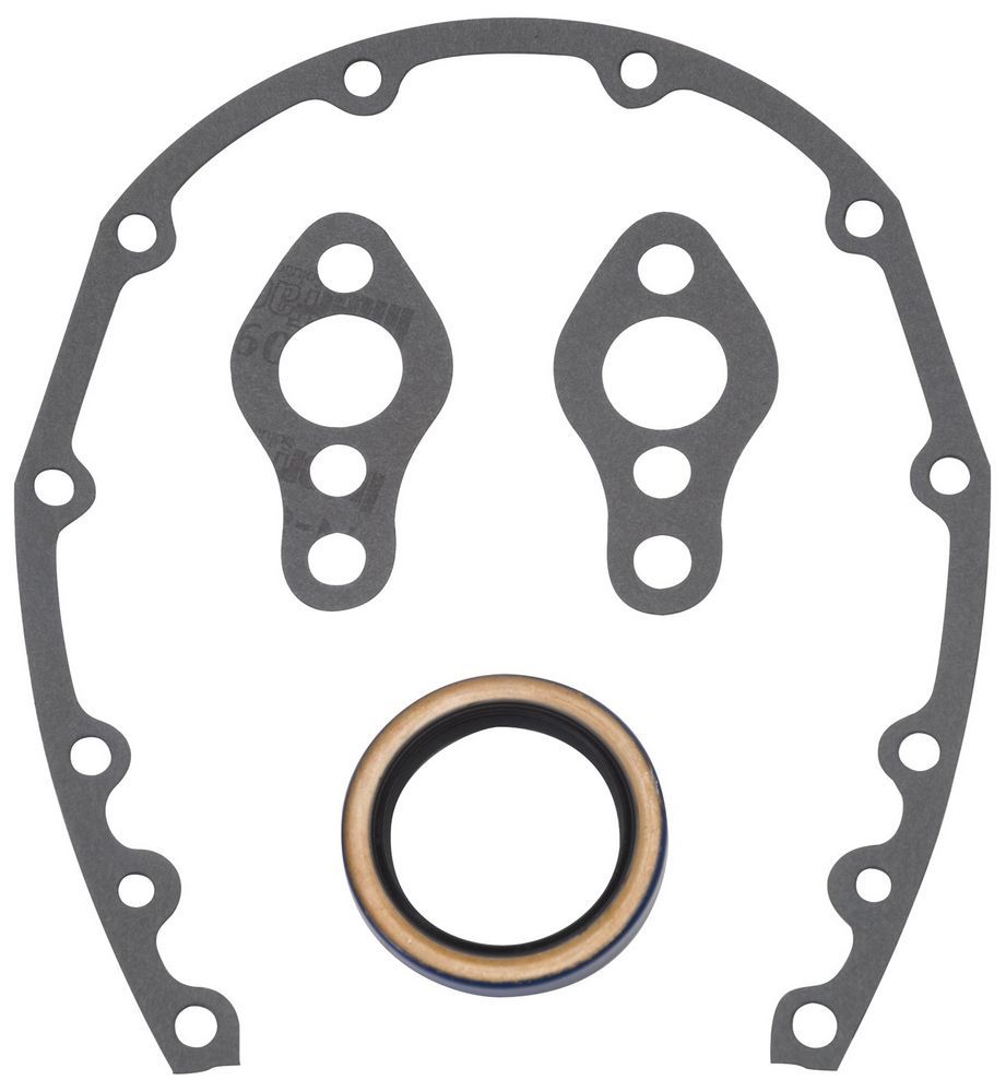EDELBROCK 6997 - SBC Timing Cover Gasket  and Oil Seal Kit image