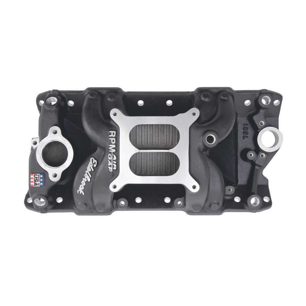 EDELBROCK 75013 - SBC Performer RPM A/G Manifold - Black Finish image