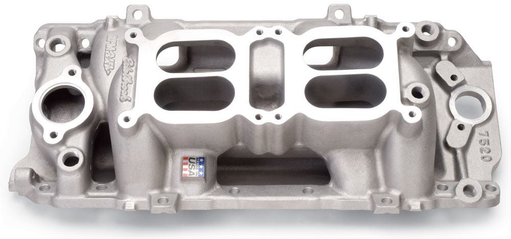 EDELBROCK 7520 - BBC Performer RPM Dual Quad A/G Manifold - O/P image