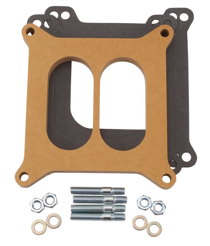 EDELBROCK 8725 - Carburetor Spacer - .5in Divided - Wood image