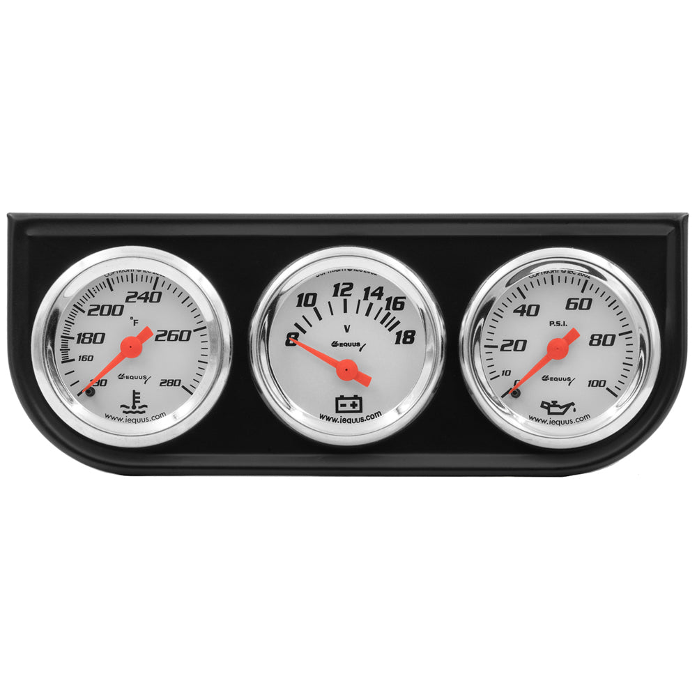 EQUUS E5100 - 1-1/2 Dia Triple Gauge Set w/Black Panel image