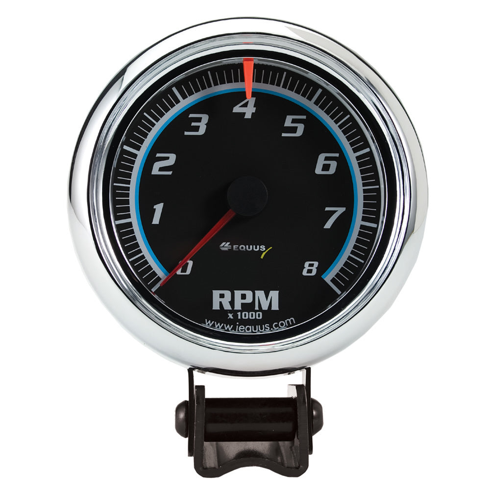 EQUUS E6078 - 3-3/8 Dia Tachometer 8000 RPM Black Dial image