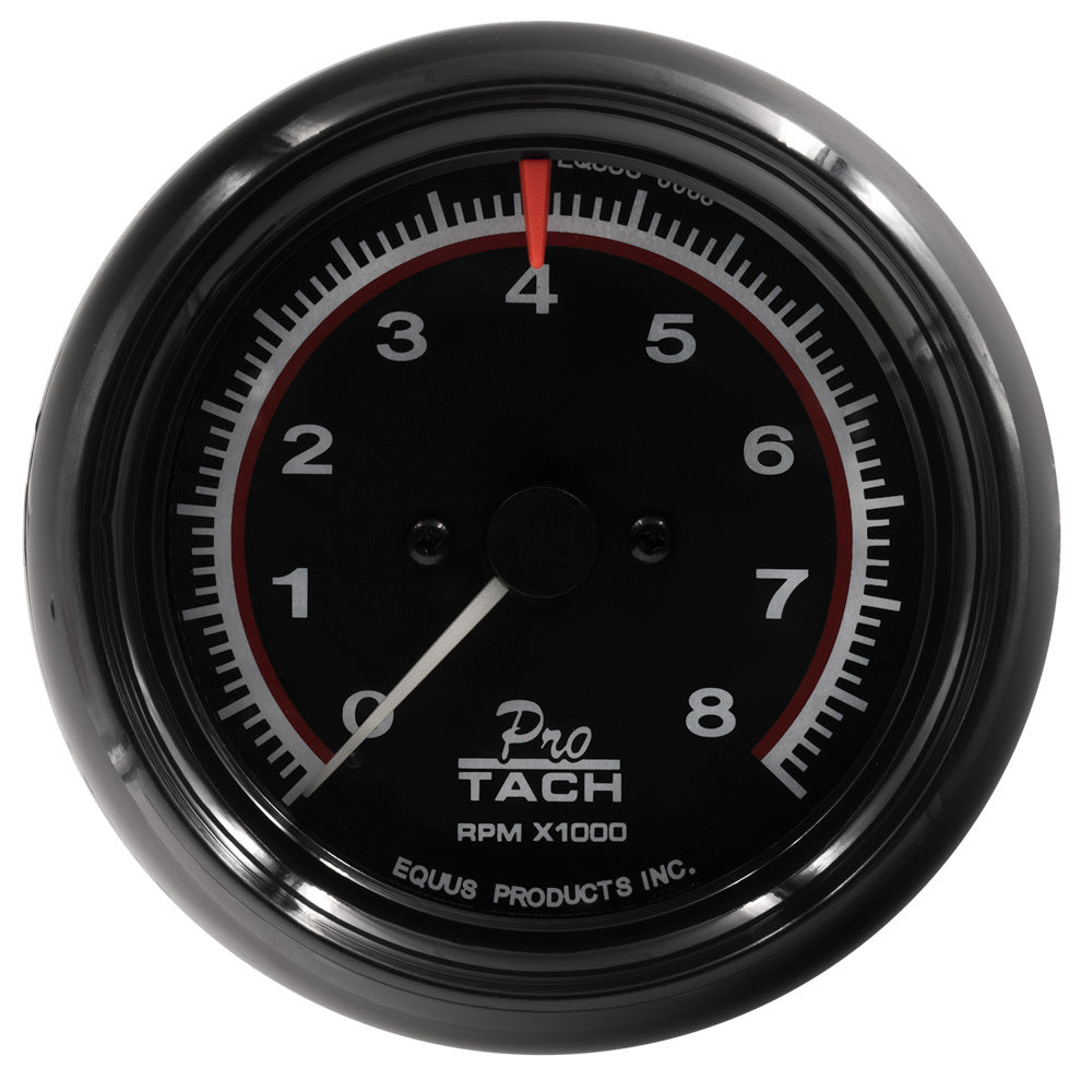 EQUUS E6088 - 3-3/8 Dia Tachometer 8000 RPM Black Dial image