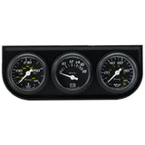 1-1/2 Dia Triple Gauge Set w/Black Panel