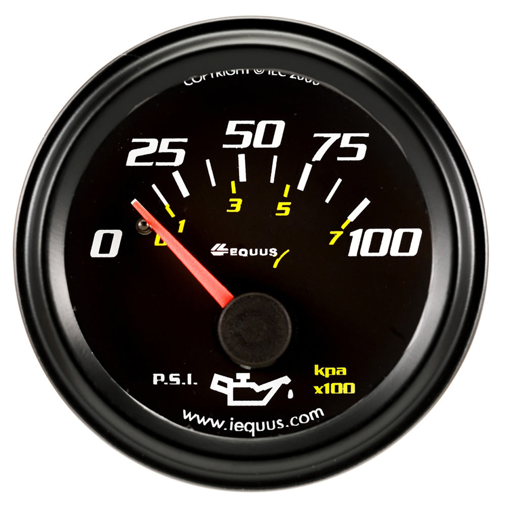 EQUUS E6234 - 2.0 Dia Oil Pressure Gauge Black  0-100psi image