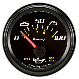 EQUUS E6234 - 2.0 Dia Oil Pressure Gauge Black  0-100psi image